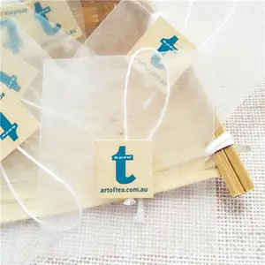 Venta al por mayor de etiquetas personalizadas, bolsas de té de nailon con sellado térmico, bolsas de té vacías, bolsas de té desechables