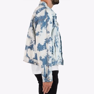 OEM Custom High Quality Fashion Stylish Unbranded Acid Wash <strong>Trucker</strong> Cloud Bule <strong>Man</strong> Denim Jeans <strong>Jacket</strong> 347 - Product Image 3