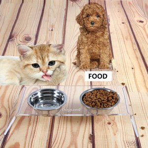 <span class=keywords><strong>Double</strong></span> bol d'alimentation en acrylique thermique et pliable pour animaux, <span class=keywords><strong>support</strong></span> avec bols, pour chats et chiens, mangeoire de nourriture en acier inoxydable, avec <span class=keywords><strong>support</strong></span> transparent - Product Image 3