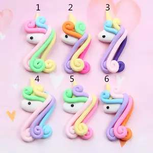 Miễn Phí Vận Chuyển Đầy Màu Sắc Flat Back Novelty Trang Trí Unicorn Điện Thoại Di Động Trường Hợp Trang Sức Phụ Kiện Trang Trí Nhựa Mài Tròn