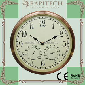 Đồng hồ treo tường kim loại sân vườn 12 inch với vật liệu sắt chuyển động thạch anh tích hợp nhiệt kế và màn hình kim ẩm kế - Product Image 2