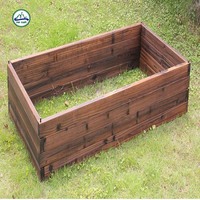 Pot de fleurs classique en bois de sapin chinois écologique, 1 pièce, couleur naturelle, pour sol et jardin