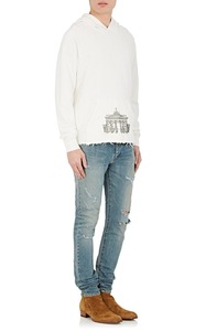 Hombres Ropa Casual Frayed Hem Pullover Goth Allemand 100% Algodón Con Capucha - Product Image 2