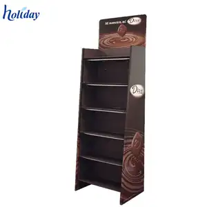 Tienda en línea al por menor POS piso cartón soporte de exhibición para los Chocolates