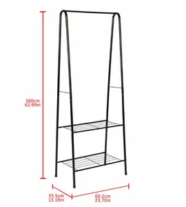 金属坚固的网状服装展示架，带双胎鞋架，用于家庭洗衣，用于存放黑色衣服
