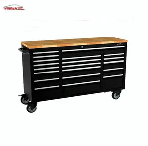 Winmax Custom metal 20 drawers storage tool box set mechanic cabinet with wooden workbench