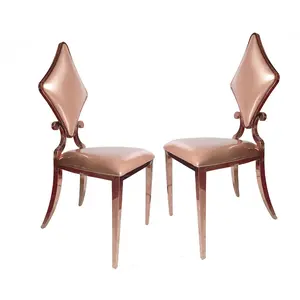 Cadeira de jantar de aço inoxidável, confortável, bloco de pôquer, design moderno, pernas