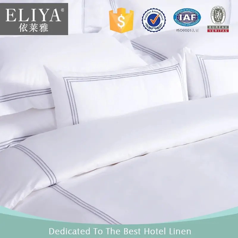 Eliya blanco al por mayor de juegos de edredones camas mayorista hotel sabana algodon egipcio