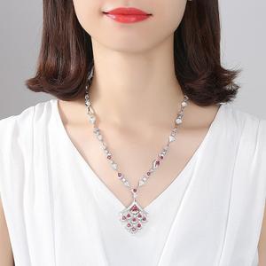 LUOTEEMI Elegant <strong>Long</strong> <strong>Necklace</strong> a AA Cubic Zirconia <strong>Women</strong> Jewelry Pendant <strong>Necklace</strong> Wedding Gift - Product Image 3