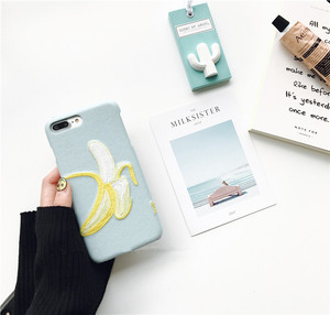 Moda Venta caliente Cruz puntada del bordado del plátano caja del teléfono celular para el iPhone 8 8 más 7 7 más 6 6 Más - Product Image 5