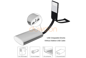 <strong>Clip</strong> <strong>on</strong> USB Rechargeable <strong>Bed</strong> Reading <strong>Lights</strong> 4 Level Brightness LED Bookmark <strong>Light</strong> - Product Image 3