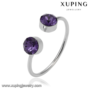 14529 Xuping haute qualité Swarovski bague ouvert ravissante avec deux diamants pour les femmes - Product Image 6