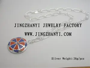 Silver/brass garnet silver necklace (Custom Design Only)