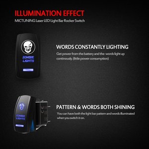 Interrupteur à bascule de lumières de Zombie 12v-24v avec lumière LED - Product Image 5