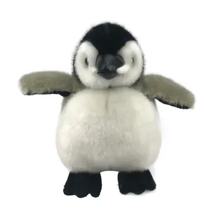Cheap claw machine on sale in 2019 original mini penguin plush toy mascot for children long hair cloth doll holiday gift