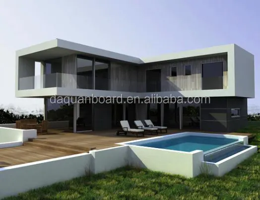 nuovo stile 2015 eps cemento pannello murale villa di lusso con piscina e giardino