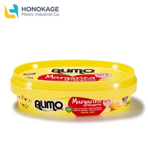 Biểu tượng tùy chỉnh alimo bơ thực vật <span class=keywords><strong>container</strong></span> 250g hình bầu dục IML bồn bơ thực vật bơ bao bì nhựa PP bơ <span class=keywords><strong>container</strong></span> với bằng chứng giả mạo - Product Image 2