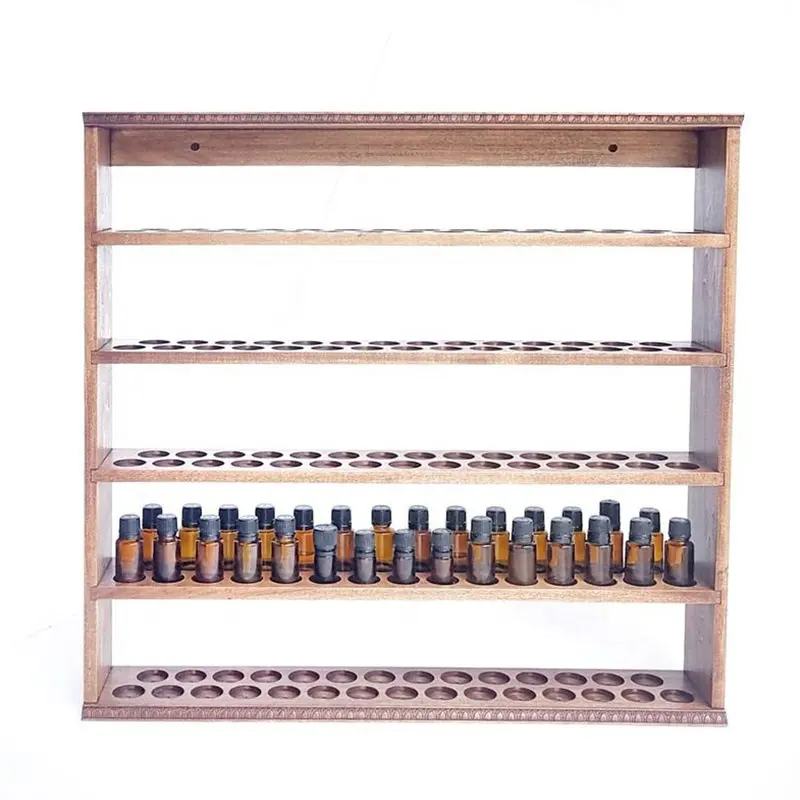 Nivel 5 de madera de esmalte de uñas de pie de piso de madera de alta calidad soporte de exhibición del aceite esencial