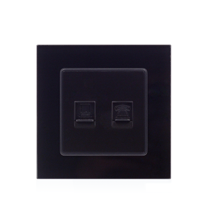 Smartdust Blanc Verre Trempé <span class=keywords><strong>Double</strong></span> RJ11 Téléphone RJ45 LAN <span class=keywords><strong>Prise</strong></span> Ordinateur - Product Image 4