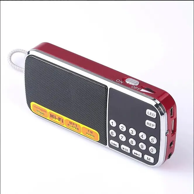 音楽スピーカー付きポータブル充電式AM/FMラジオ