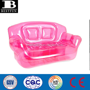 Il doppio sofà gonfiabile su ordinazione di plastica durevole il sofà gonfiabile della bolla <span class=keywords><strong>rosa</strong></span> piega la mobilia dei doppi divani - Product Image 2