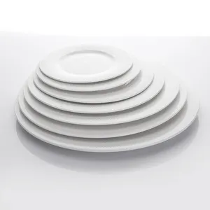 Customized Dinner Plate Modern Restaurant Plate, Western Ceramic Plate Set Hotel Ware Import From China, White Ceramic Plate Set