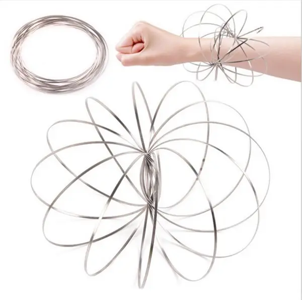 Good Quality Kinetic Spring Toy 3D Flow Bracelet 304 Steel Magic Rings For Kids