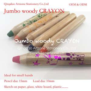 Многоцветные нетоксичные Джамбо деревянные восковые Детские Мини Деревянные водорастворимые карандаши - Product Image 4
