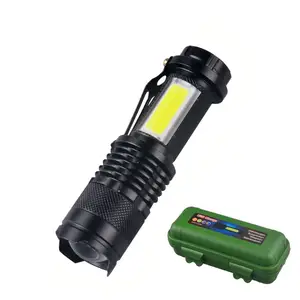 מיקרו USB מיני עוצמה 3 W XPE פנס LED מובנה 14500 סוללה זום נטענת פנס עם קליפ