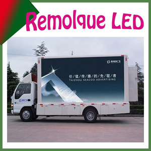 Shenzhen, Camión doble o <span class=keywords><strong>triedro</strong></span> pantalla led P10, remolque con pantalla a todo color para publicidad o gran eventos exteriores - Product Image 1