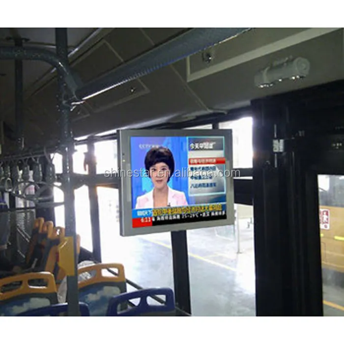 24 inch LCD bus monitor digital loop video AD player with VGA DVI H-D-MI input