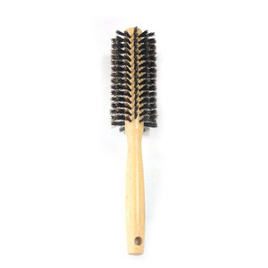 Pettine Cilindrico in Legno con Setole Naturali per Arricciare i Capelli, Vendita all'Ingrosso - Product Image 1