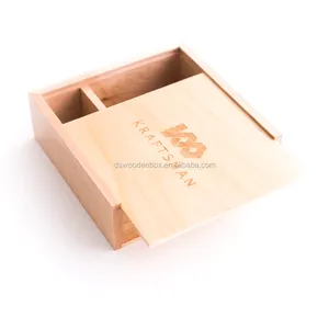 उच्च गुणवत्ता वाला स्लाइडिंग ढक्कन लकड़ी का परफ्यूम बॉक्स सादा भंडारण क्राफ्ट पाइन लकड़ी का बॉक्स स्लाइड ढक्कन के साथ