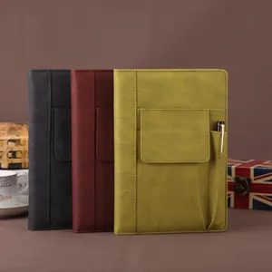 रचनात्मक यात्रा जर्नल A4 A5 किताबचा नोटबुक उपहार और कार्यालय के लिए जेब के साथ सनी कपड़े कागज बाध्य नरम कवर एजेंडा