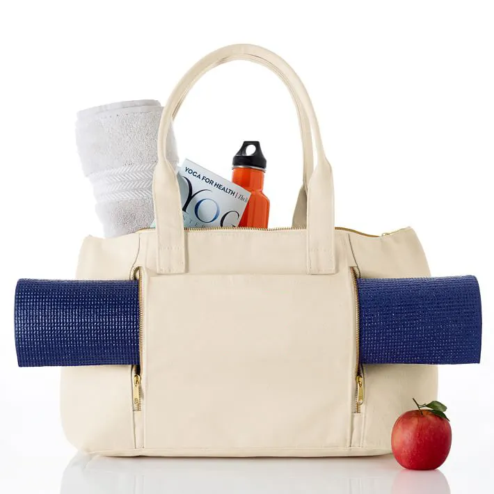 Özel toptan bayanlar haftasonu taşıyıcı Tote çanta spor spor matı çantası Yoga Tote çanta