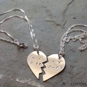 2014 alili ruso collar de plata esterlina de la cadena la mitad roto- buen corazón colgante collar - Product Image 1