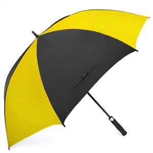 Non Slip Foam Stick Black And Yellow Multi-color Advertising Promotional Umbrella Windproof Logo Prints Golf Umbrella