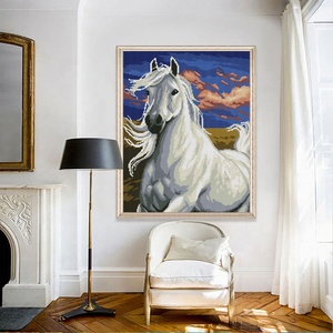 Cross Stitch Kit NKF Ngựa Trắng 3 Mô Hình Động Vật Diy Đóng Dấu Tính 11ct 14ct Dệt & Vải Top Chất Lượng Dày Vải - Product Image 2