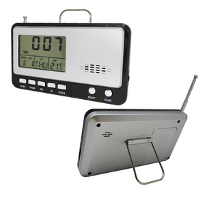 Radio FM Electrónica Portátil con Reloj, Calendario <span class=keywords><strong>Digital</strong></span>, Pantalla, Montable en Pared, Alarma de Sonido Fuerte, Funciona con <span class=keywords><strong>Pilas</strong></span>, Reloj de Escritorio con Función de Repetición - Product Image 5