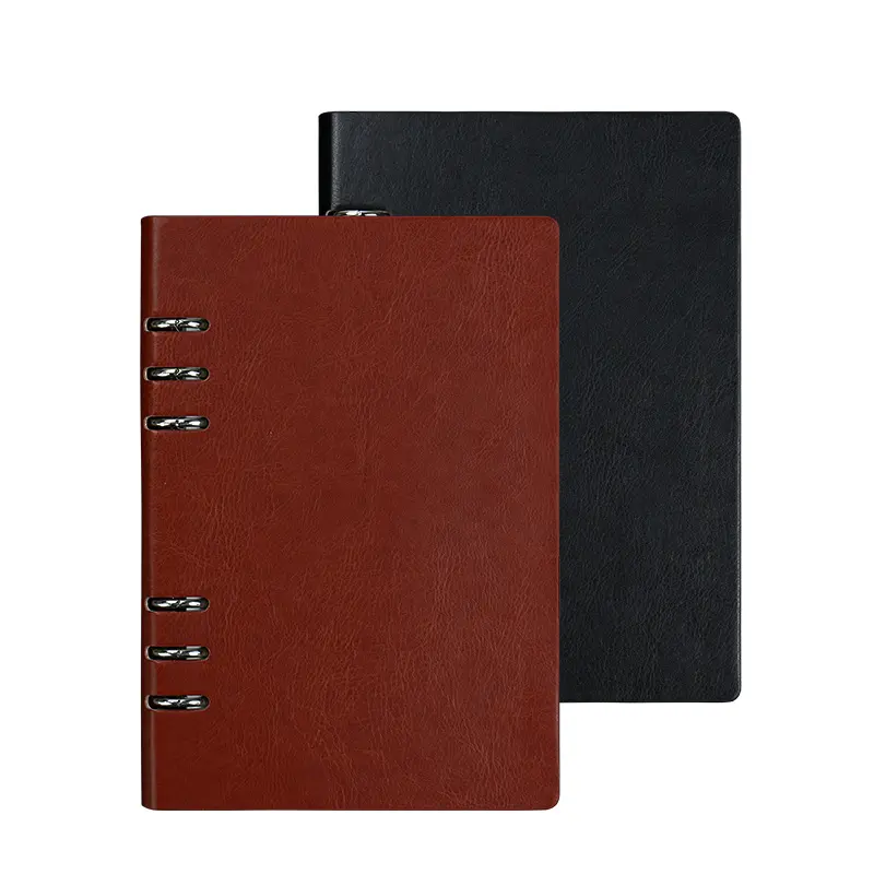 A5 Business office six hole loose-leaf notebook PU leather notepad hard cover notebook