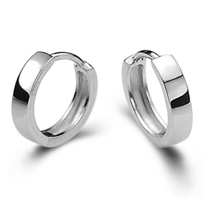 Boucles d'oreilles créoles rondes petites en <span class=keywords><strong>argent</strong></span> 925 plaqué pour femmes et hommes, boucles d'oreilles de nuit - Product Image 1