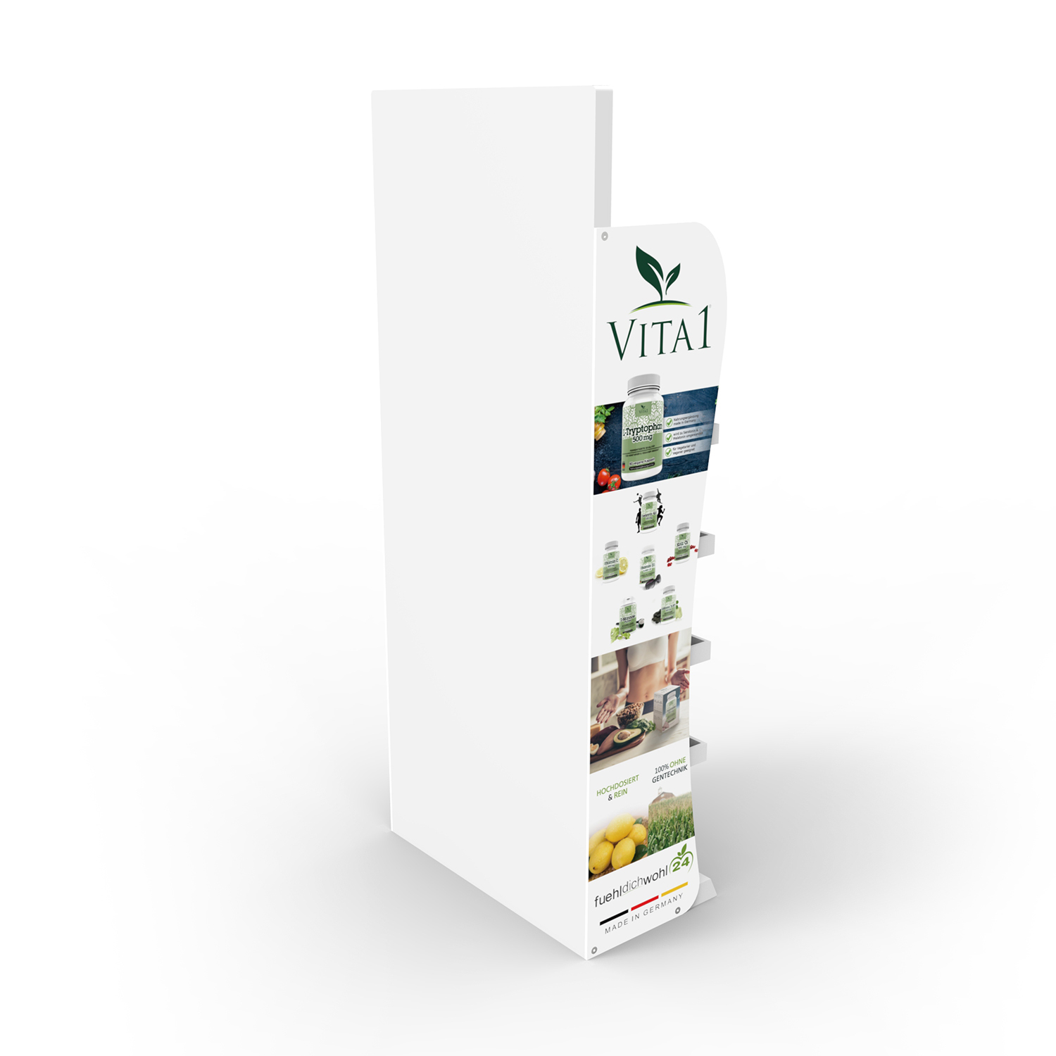 Customized 6-Layer Wooden Display Racks for Pharmacy and Supermarket Use for Health Care Products Carton Box Painting — view 6