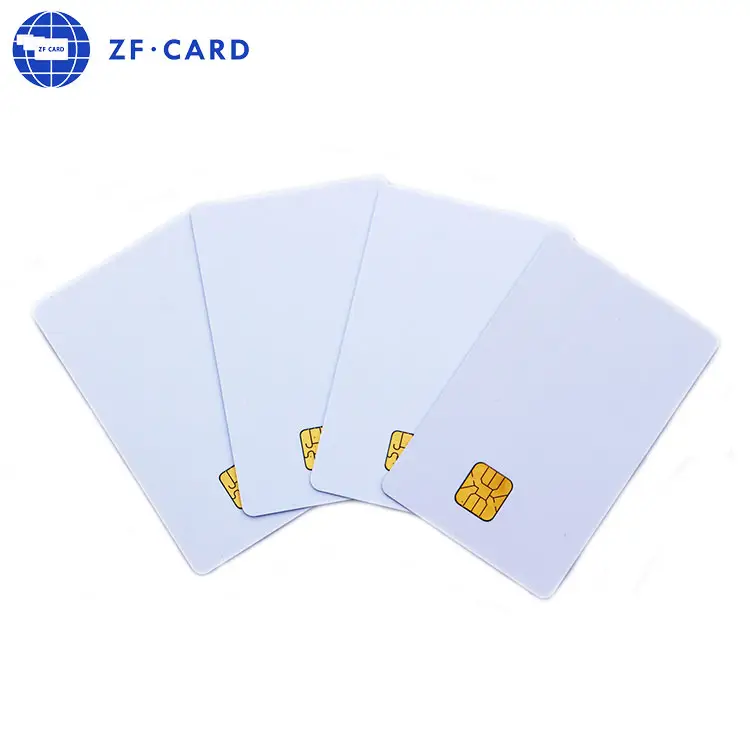 Chip de contacto SLE4442, Tarjeta blanca, IC, inteligente, PVC