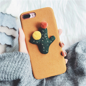 Corea del estilo 3D alivio lindo cactus tela <span class=keywords><strong>tel</strong></span>éfono móvil a prueba de choques para el iPhone x 8 8 más 7 7 más 6 6 Más - Product Image 1