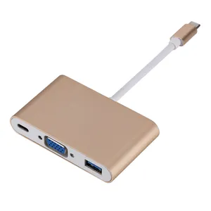 USB 3.1 Tipo-C para VGA USB 3.0 Tipo C Cabo Adaptador Conversor para Macbook