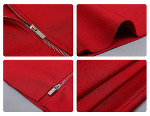 Top qualité européenne conception moulante dos nu sexy bandage rouge robe pour dame - Product Image 4