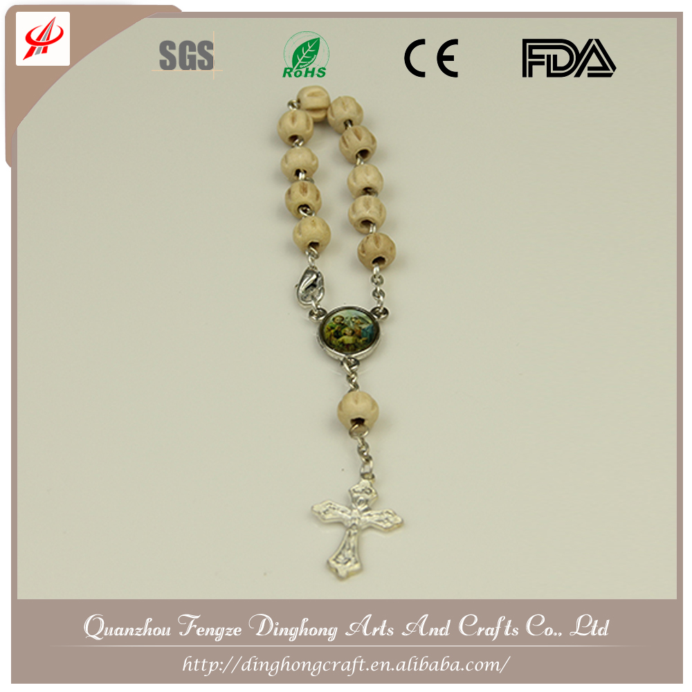 Différentes Perles Matériel et Saint Catholique Rosaire Bon Perles En Bois Chapelet Collier