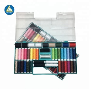 Big Plastic <strong>Sewing</strong> Kit <strong>Box</strong> With 45pcs Polyester <strong>Sewing</strong> Thread - Product Image 5