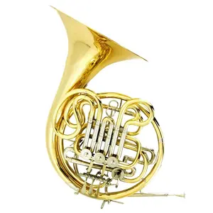High grade cupronickel body Gold Lacquer 4-key Double French Horn