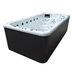 Moderna Piscina de Hidromasaje Rectangular de Acrílico Blanco con Sistema de Control <span class=keywords><strong>Balboa</strong></span>, Jacuzzi Infinito, Escalera, Función de Masaje, Almacén - Product Image 4